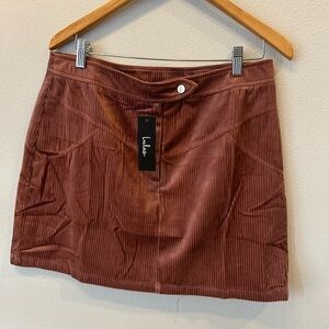 Lulu's Mauve Corduroy Mini Skirt